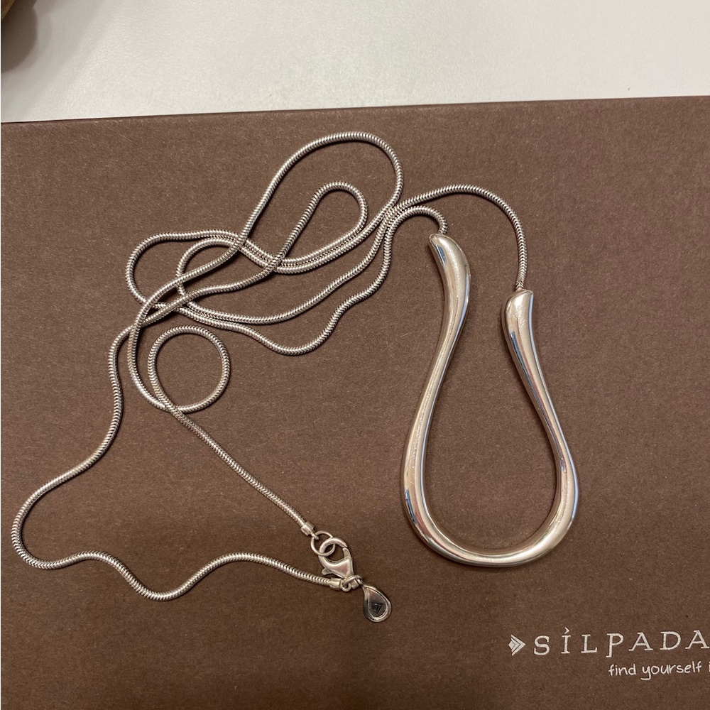 Silpada Daydreamer Sterling Silver Tubular 34” Chain Necklace